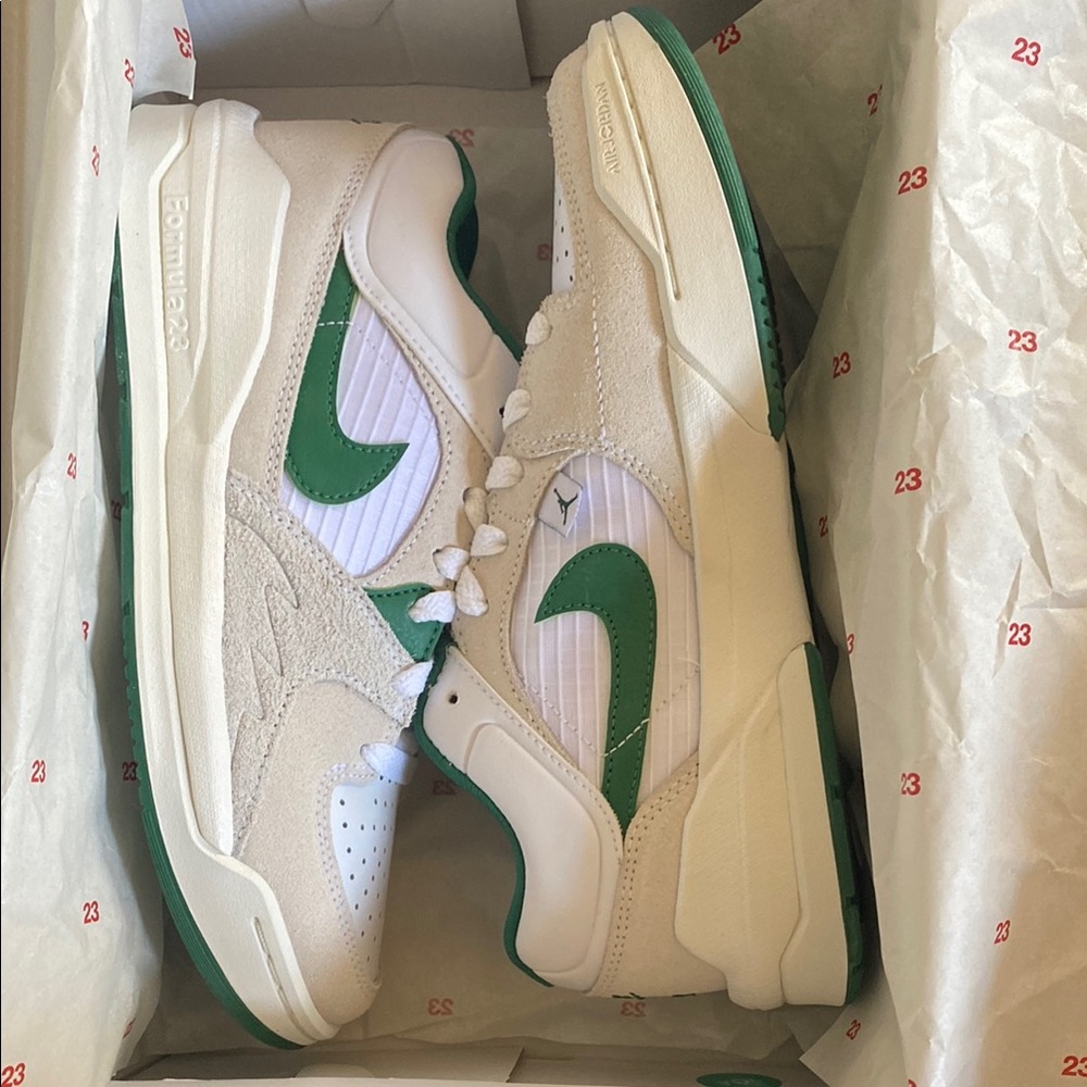 White and Green Sneakers